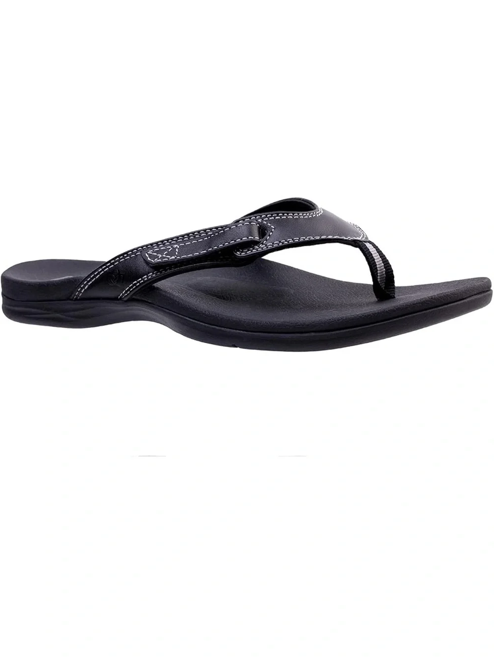 Spenco Women’s Size 8D Ava Orthotic Sandals Black Adjustable Leather Thong
